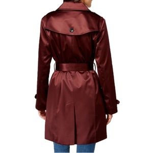 maroon trench coat